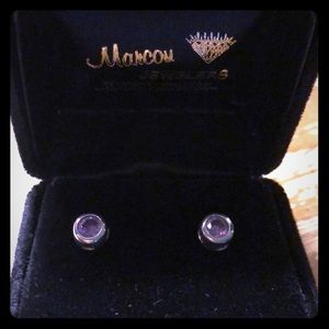 Purple stone stud earrings from Marcou Jewlers